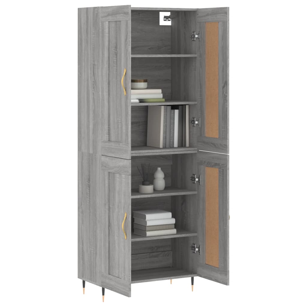 Highboard Grey Sonoma 69.5x34x180 cm Engineered Wood