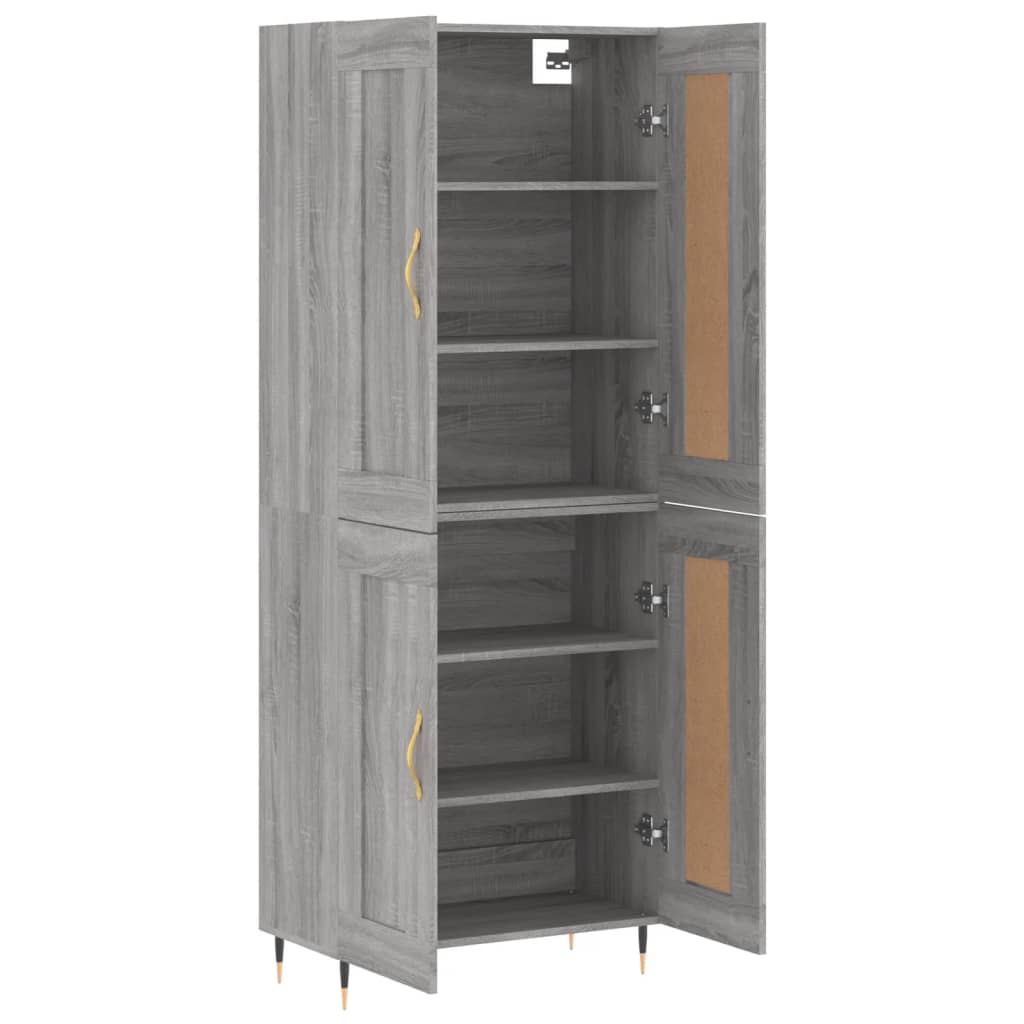 Highboard Grey Sonoma 69.5x34x180 cm Engineered Wood