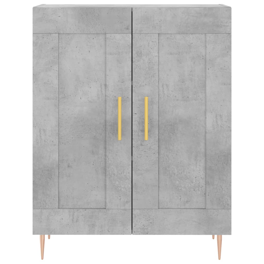 Highboard Concrete Grey 69.5x34x180 cm Engineered Wood