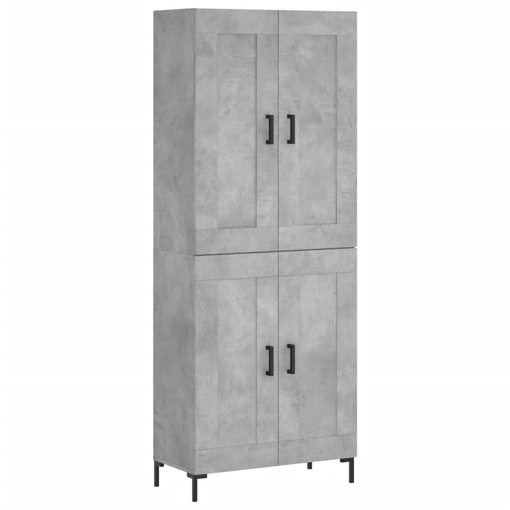 Highboard Concrete Grey 69.5x34x180 cm Engineered Wood