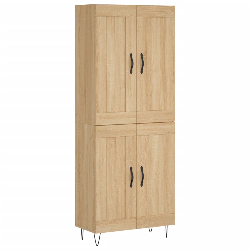 Highboard Sonoma Oak 69.5x34x180 cm Engineered Wood