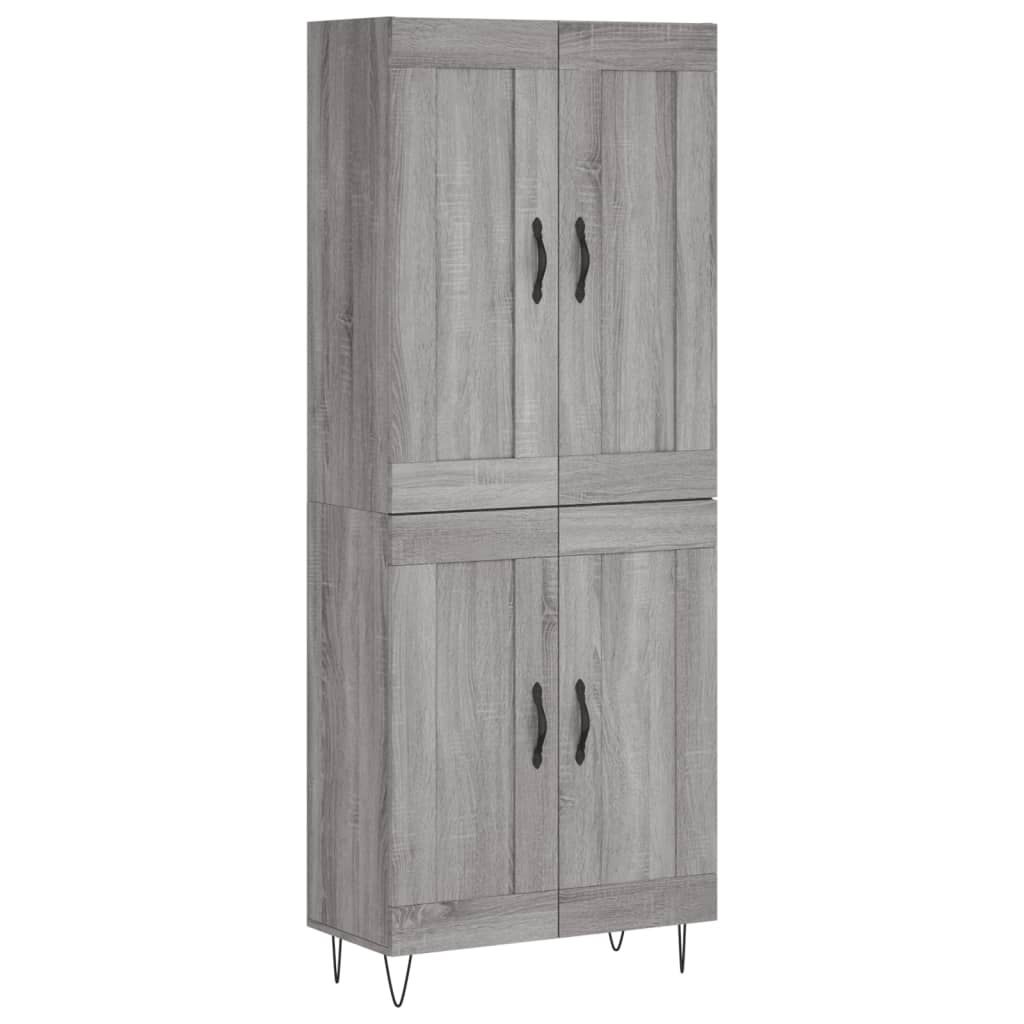 Highboard Grey Sonoma 69.5x34x180 cm Engineered Wood
