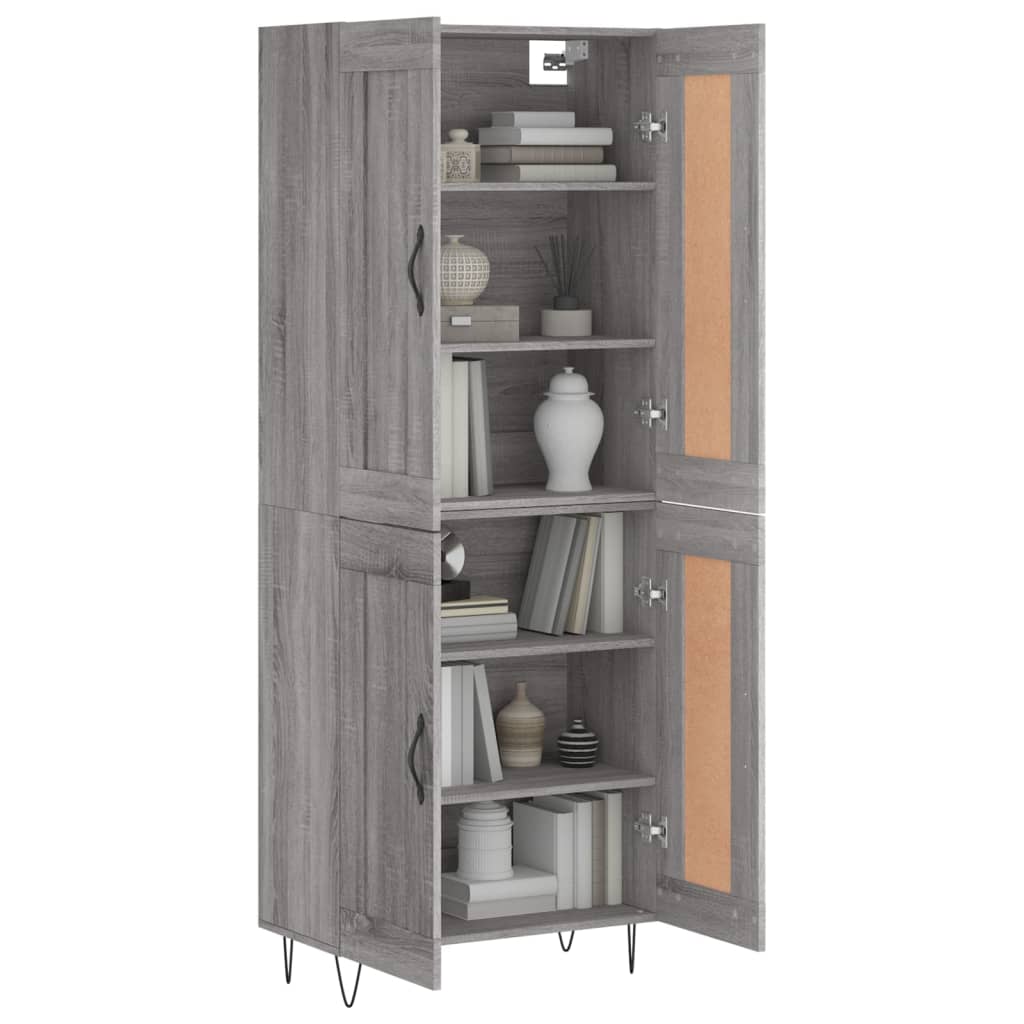 Highboard Grey Sonoma 69.5x34x180 cm Engineered Wood