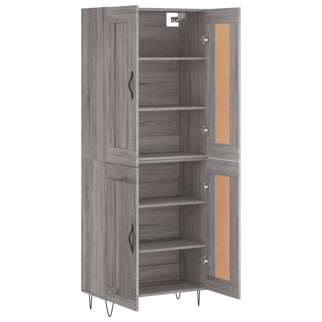 Highboard Grey Sonoma 69.5x34x180 cm Engineered Wood