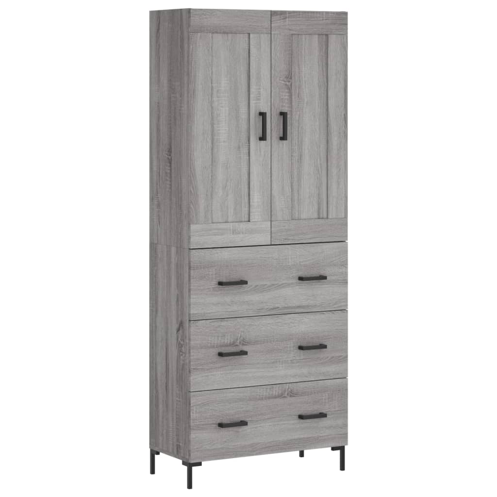 Highboard Grey Sonoma 69.5x34x180 cm Engineered Wood