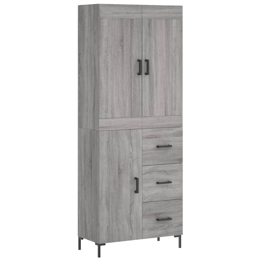 Highboard Grey Sonoma 69.5x34x180 cm Engineered Wood