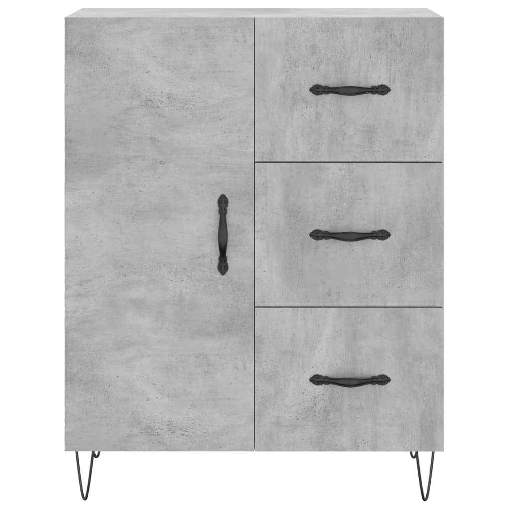 Highboard Concrete Grey 69.5x34x180 cm Engineered Wood