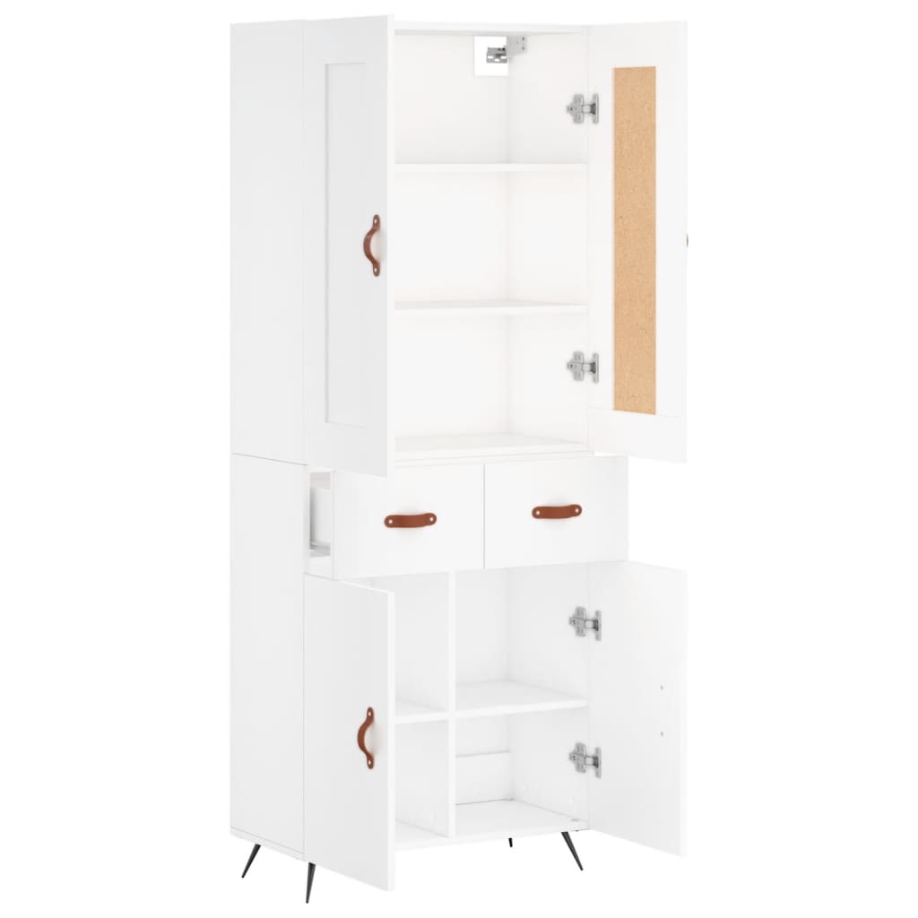 Highboard White 69.5x34x180 cm Engineered Wood