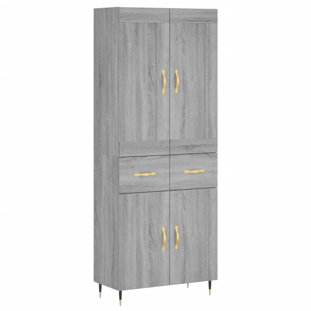 Highboard Grey Sonoma 69.5x34x180 cm Engineered Wood
