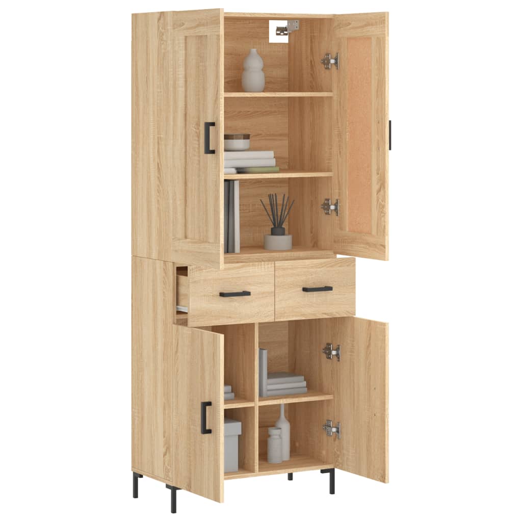 Highboard Sonoma Oak 69.5x34x180 cm Engineered Wood