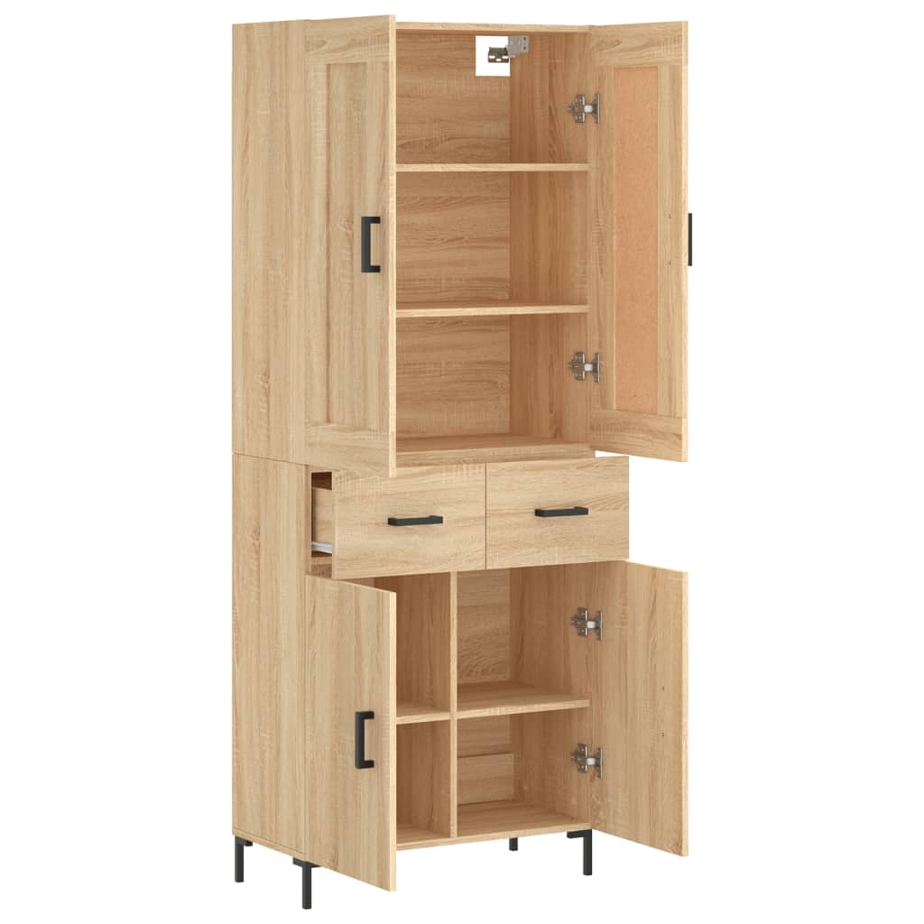 Highboard Sonoma Oak 69.5x34x180 cm Engineered Wood