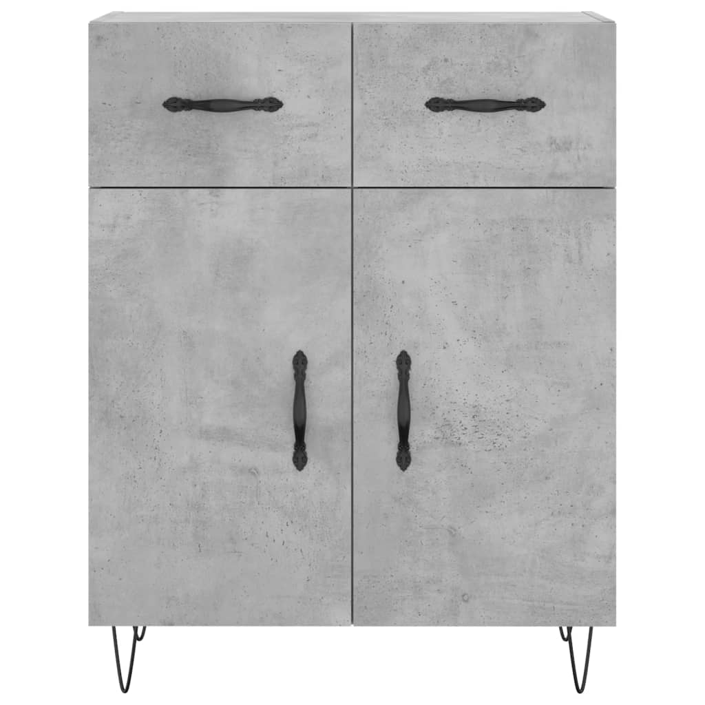 Highboard Concrete Grey 69.5x34x180 cm Engineered Wood