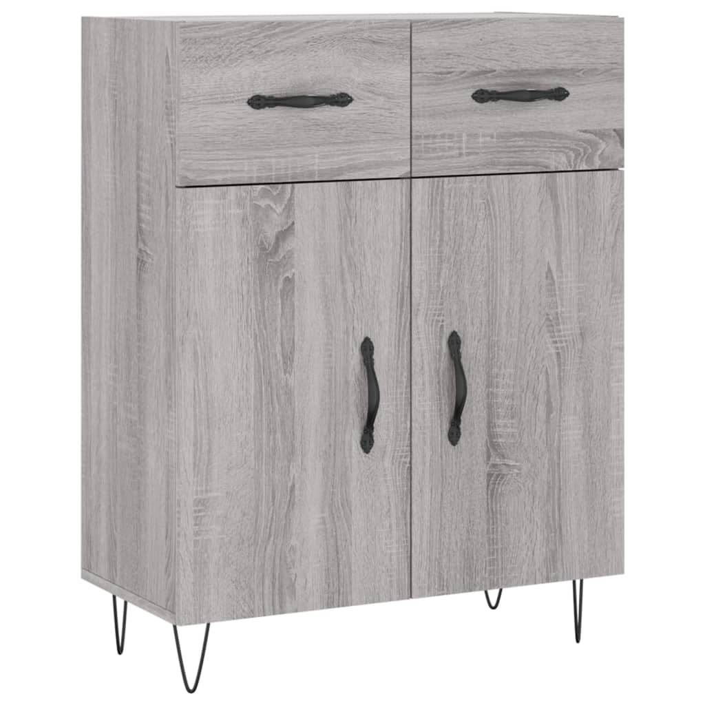 Highboard Grey Sonoma 69.5x34x180 cm Engineered Wood