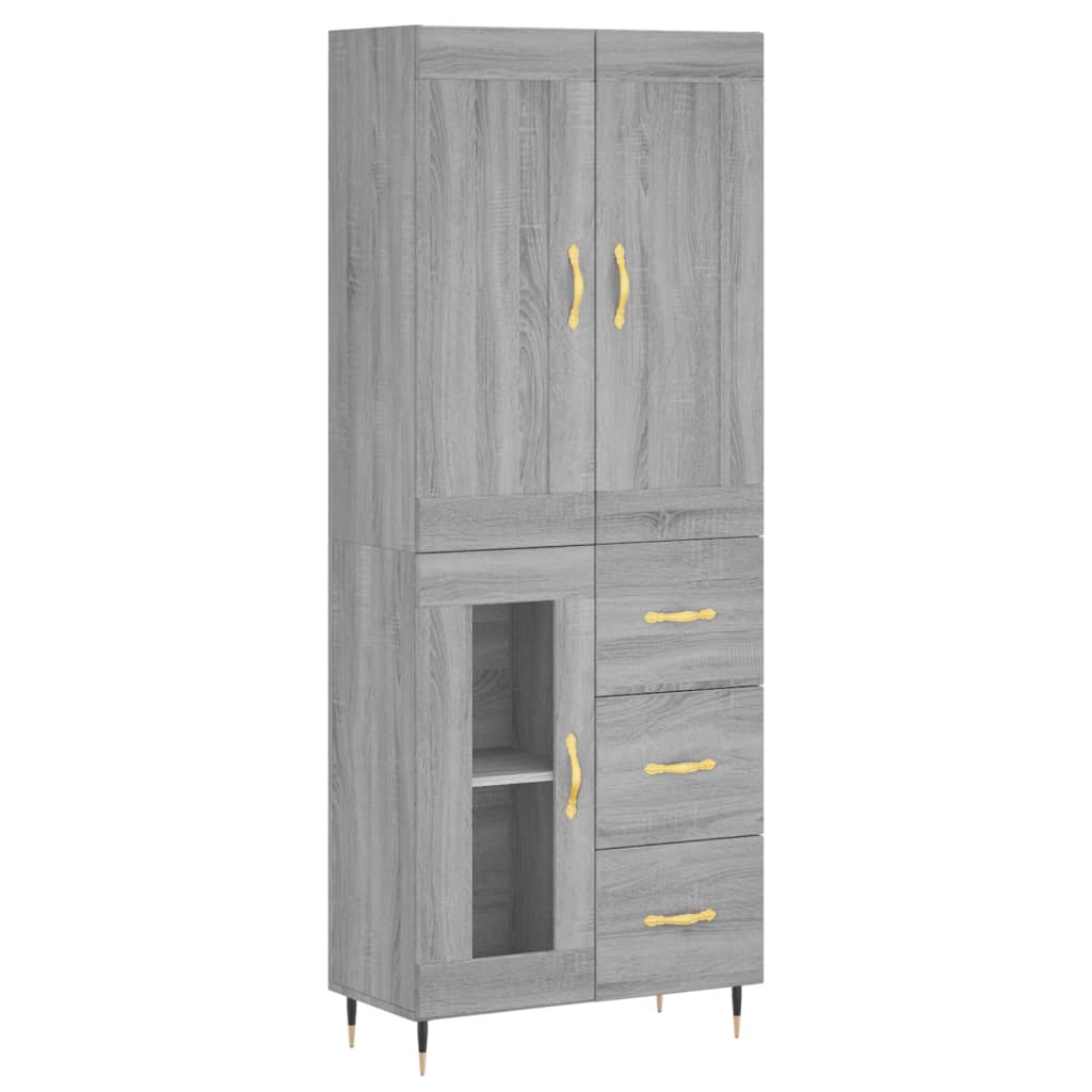 Highboard Grey Sonoma 69.5x34x180 cm Engineered Wood
