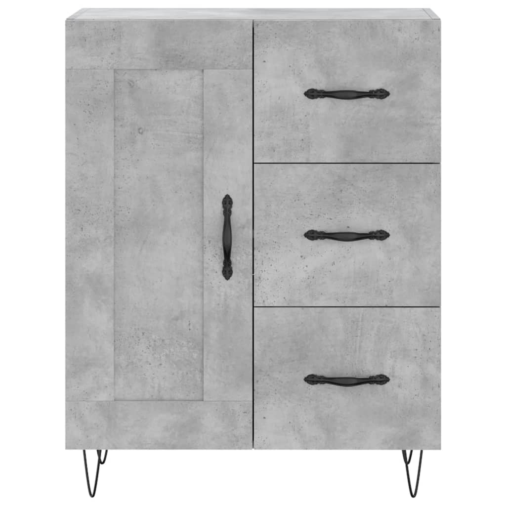 Highboard Concrete Grey 69.5x34x180 cm Engineered Wood