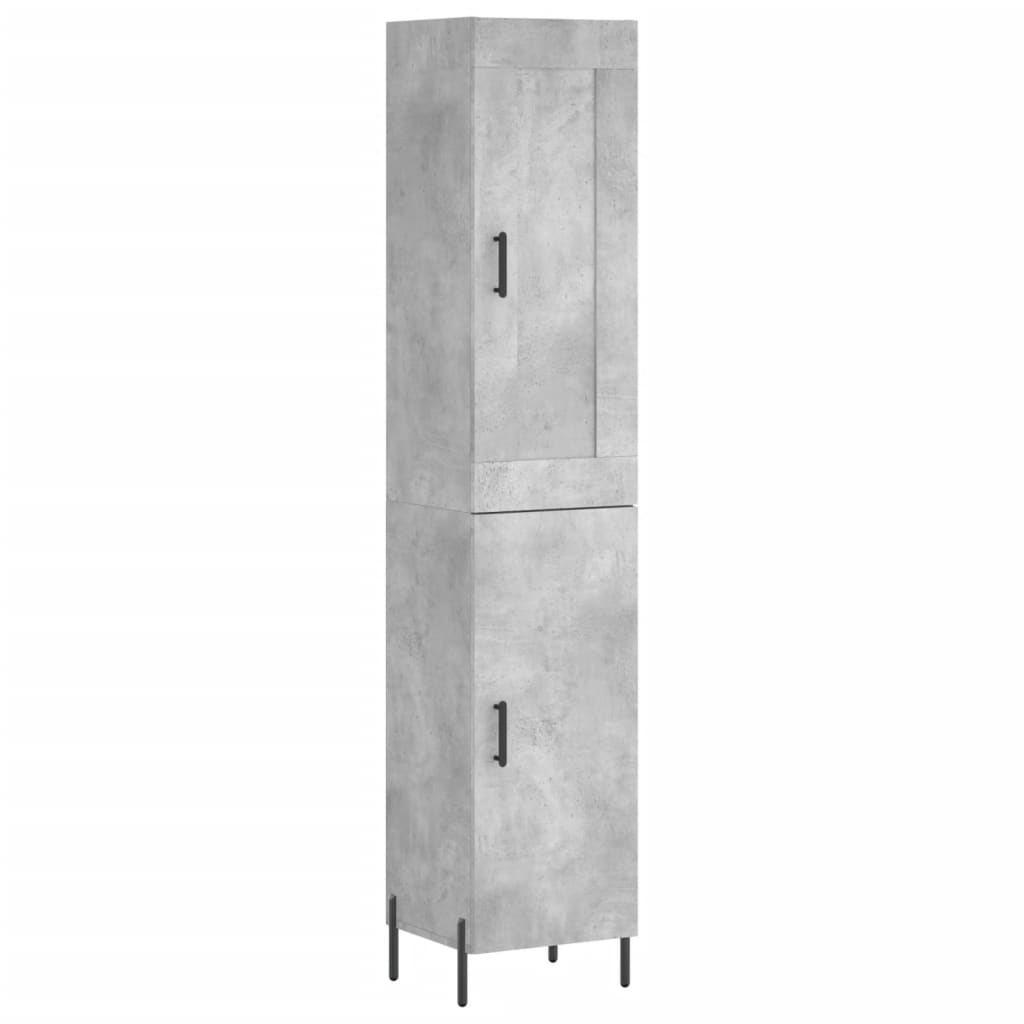 Highboard Concrete Grey 34.5x34x180 cm Engineered Wood