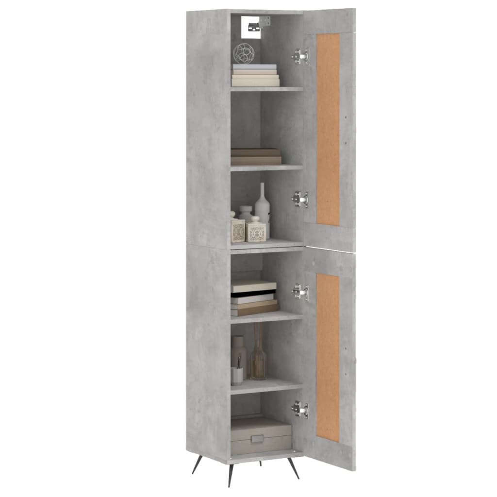 Highboard Concrete Grey 34.5x34x180 cm Engineered Wood