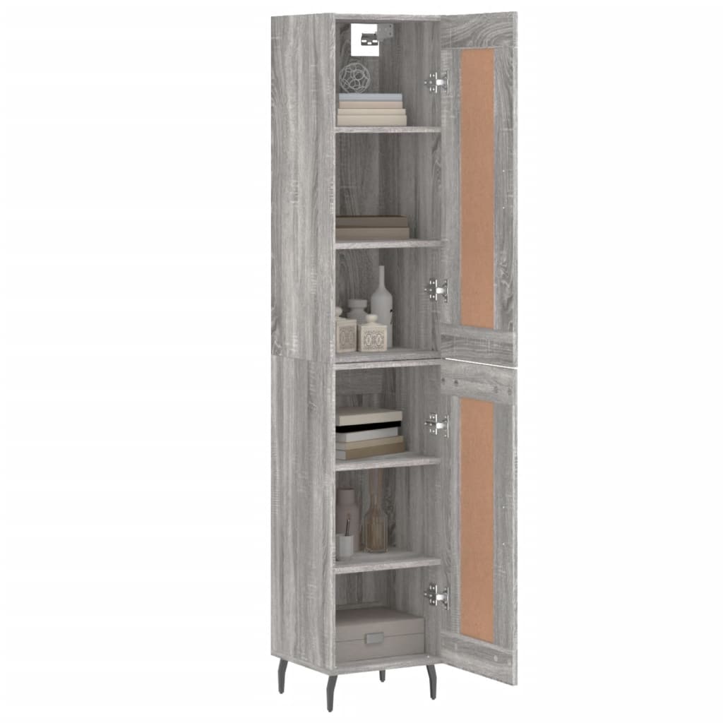 Highboard Grey Sonoma 34.5x34x180 cm Engineered Wood
