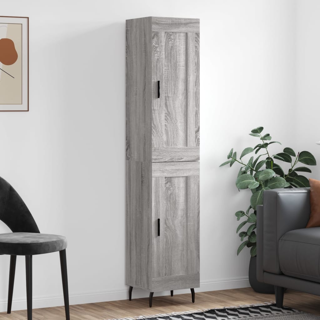 Highboard Grey Sonoma 34.5x34x180 cm Engineered Wood