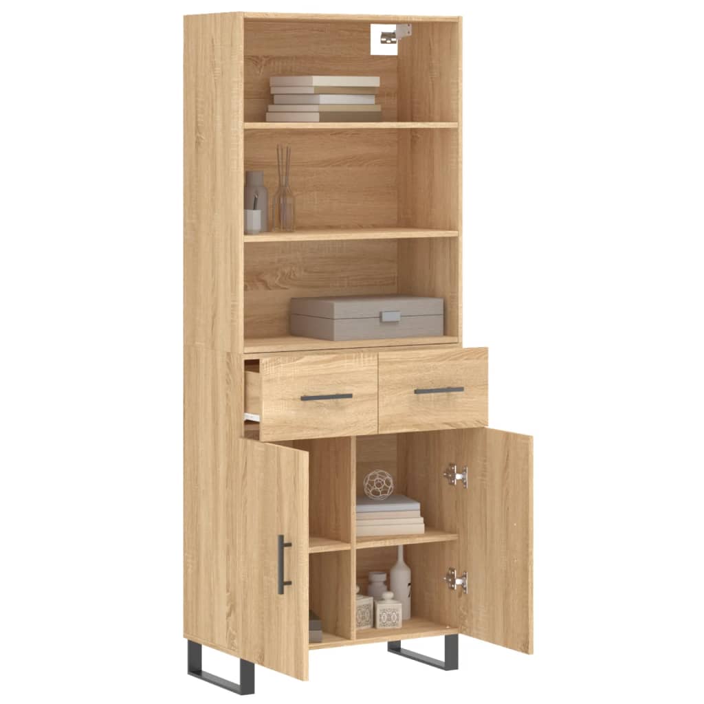 Highboard Sonoma Oak 69.5x34x180 cm Engineered Wood