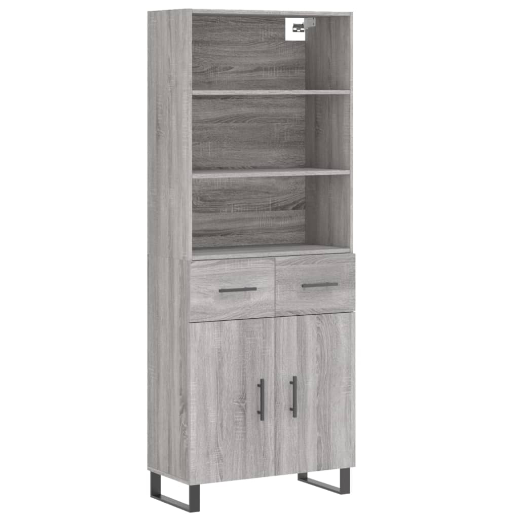 Highboard Grey Sonoma 69.5x34x180 cm Engineered Wood