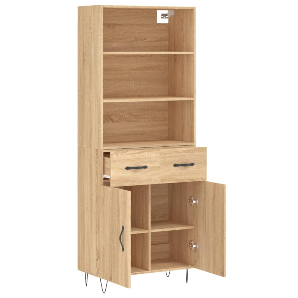 Highboard Sonoma Oak 69.5x34x180 cm Engineered Wood