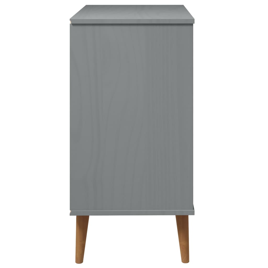 Drawer Cabinet MOLDE Grey 80x40x80 cm Solid Wood Pine