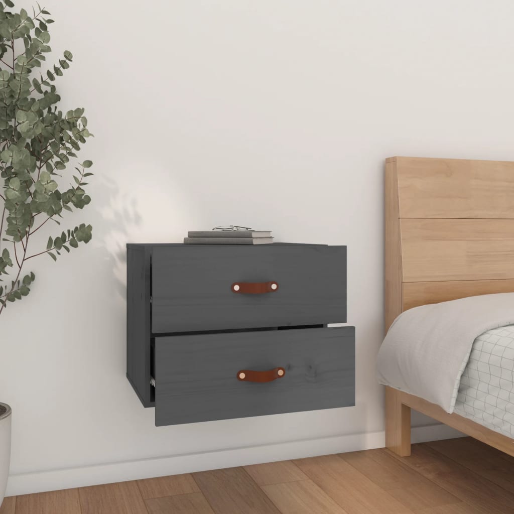 Wall-mounted Bedside Cabinet Grey 50x36x40 cm