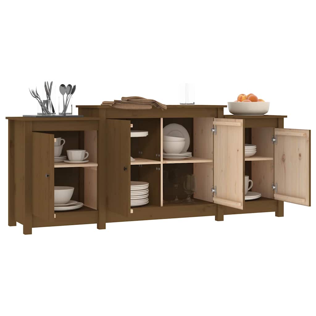 Sideboard Honey Brown 164x37x68 cm Solid Wood Pine