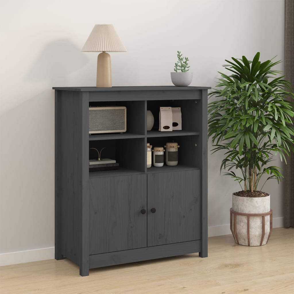 Sideboard Grey 83x41.5x100 cm Solid Wood Pine