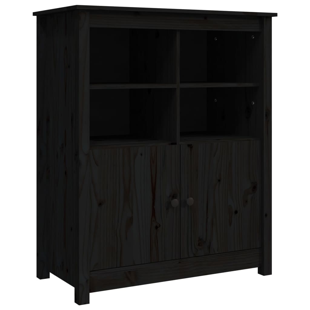 Sideboard Black 83x41.5x100 cm Solid Wood Pine