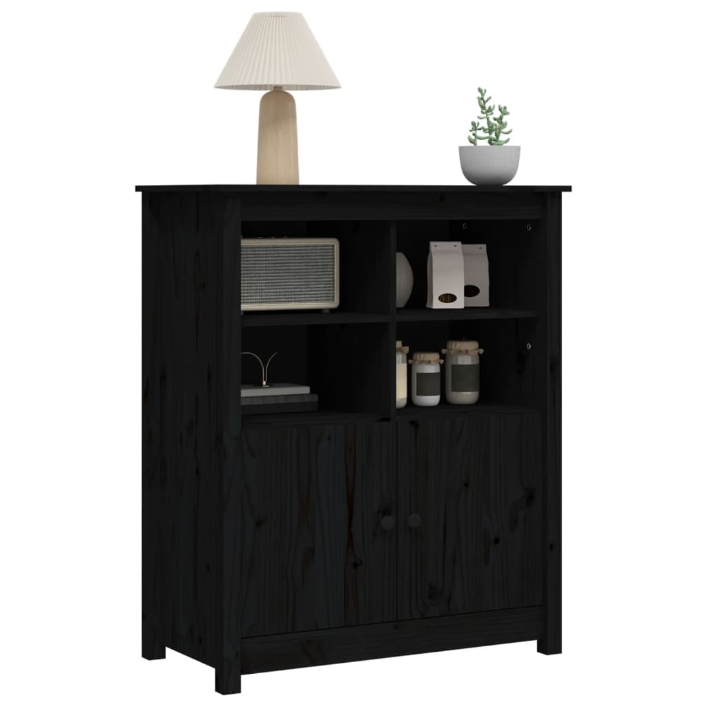 Sideboard Black 83x41.5x100 cm Solid Wood Pine