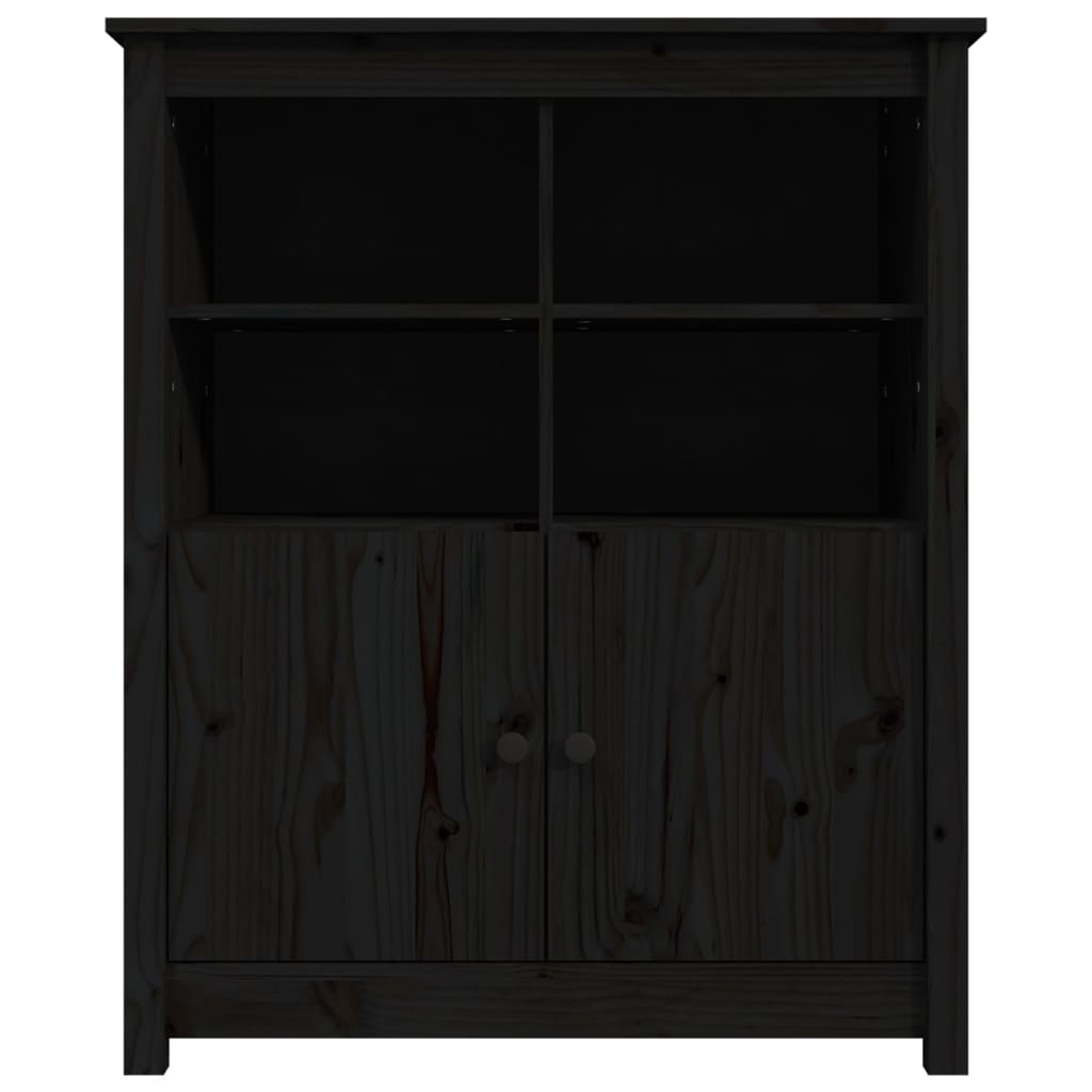 Sideboard Black 83x41.5x100 cm Solid Wood Pine