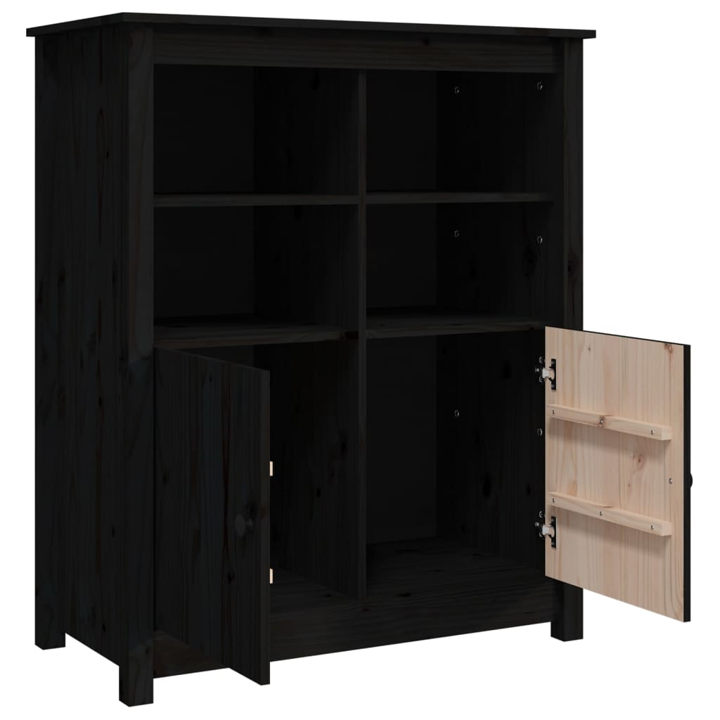 Sideboard Black 83x41.5x100 cm Solid Wood Pine