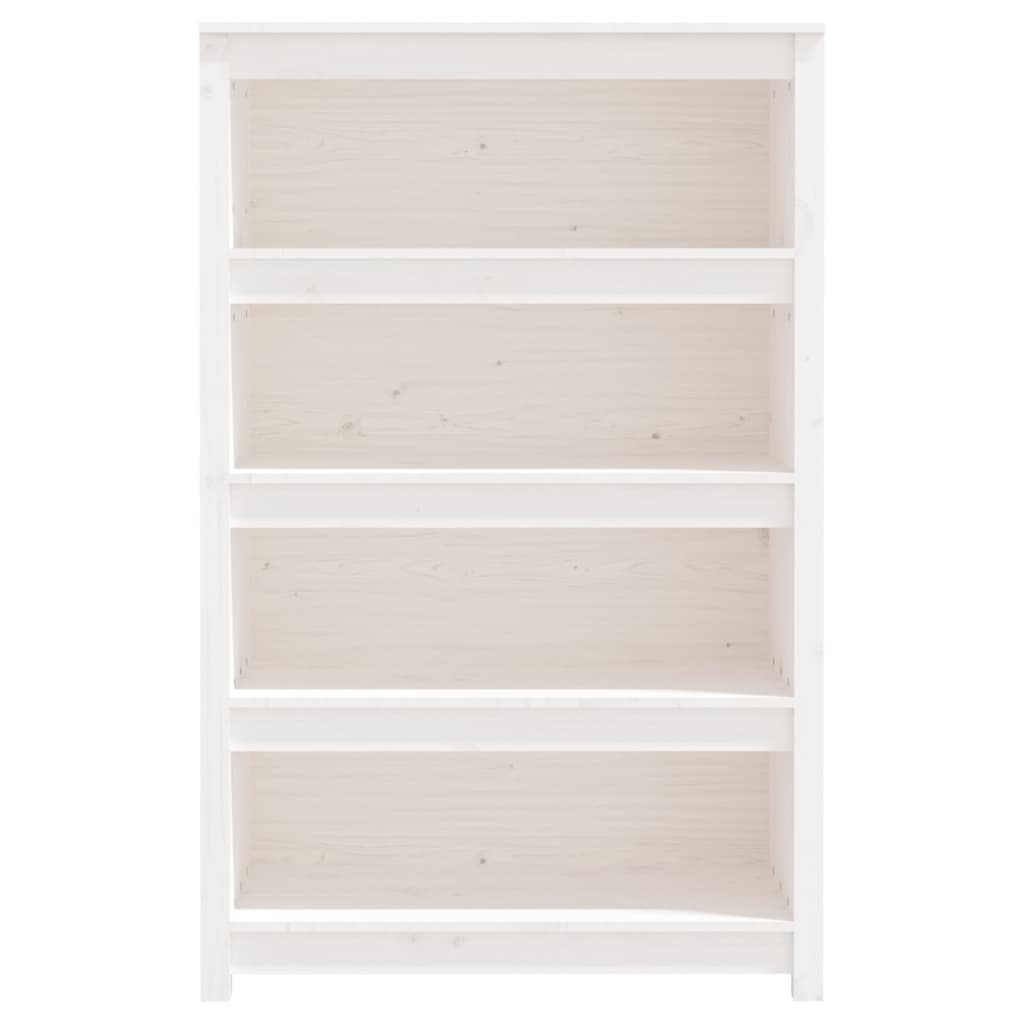 Book Cabinet White 80x35x126 cm Solid Wood Pine