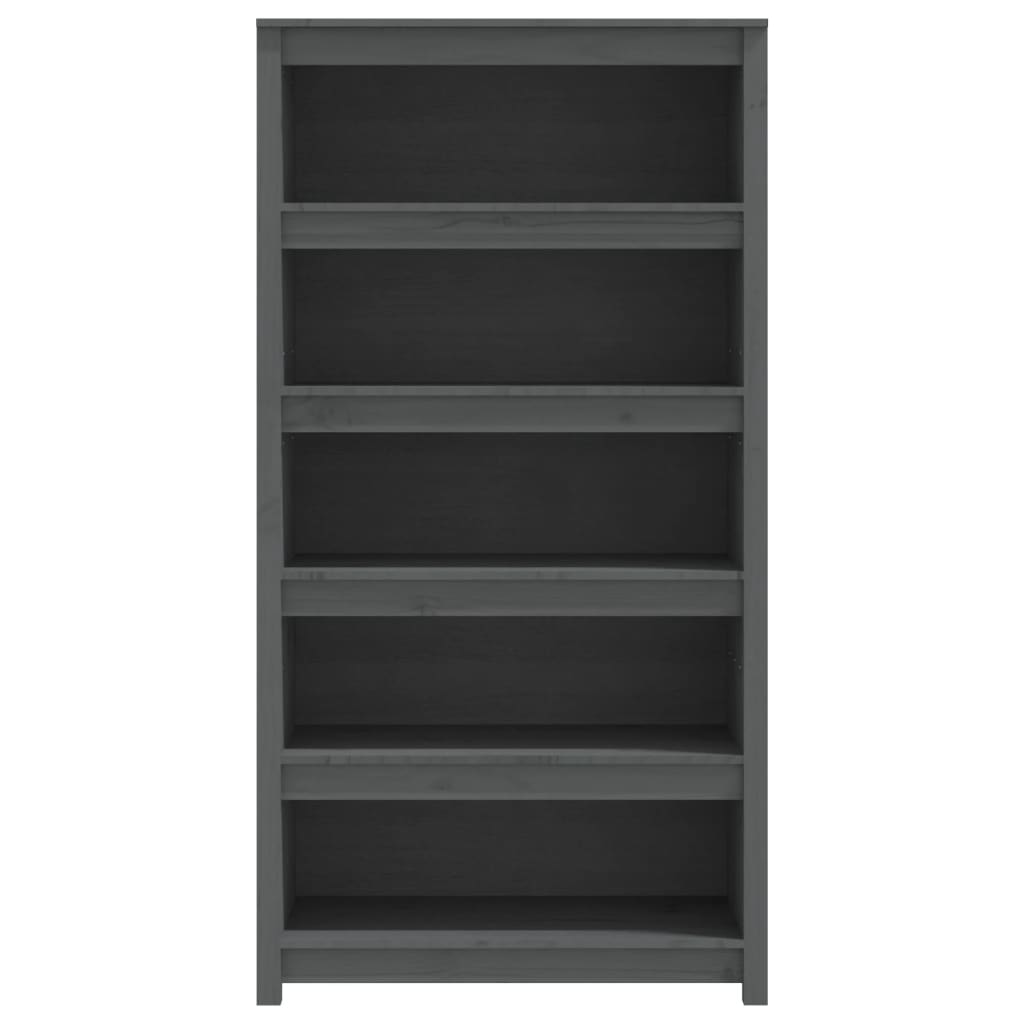 Book Cabinet Grey 80x35x154 cm Solid Wood Pine