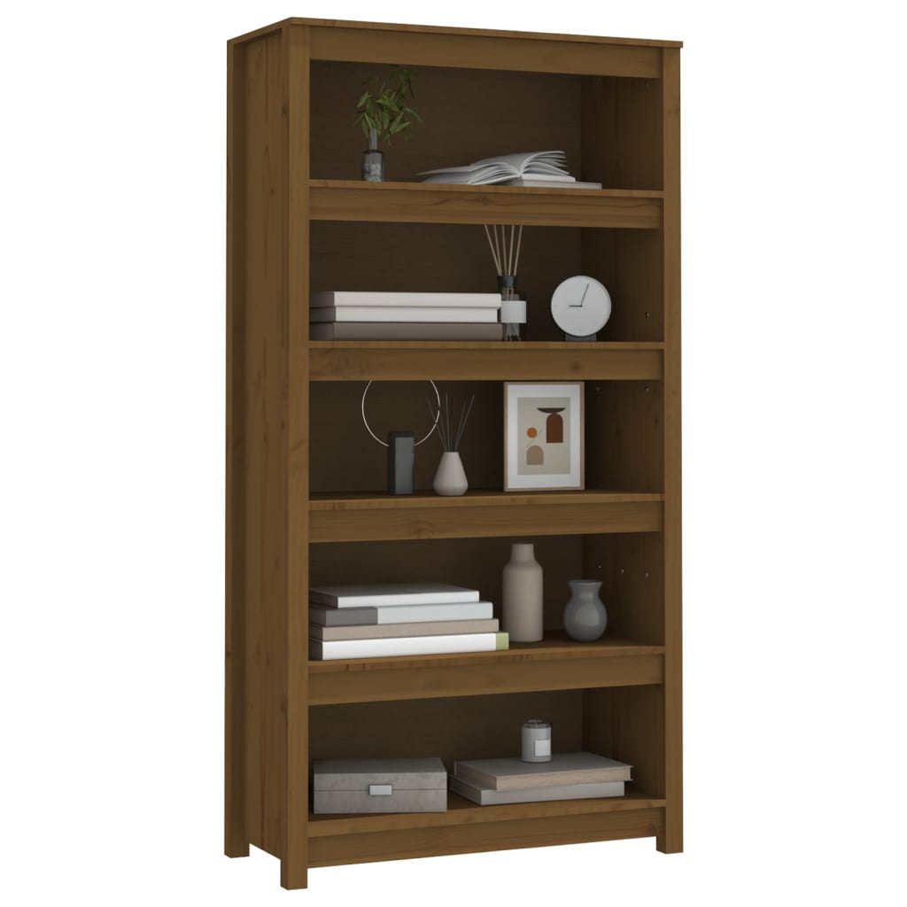 Book Cabinet Honey Brown 80x35x154 cm Solid Wood Pine
