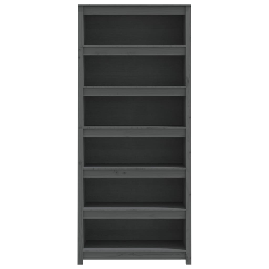 Book Cabinet Grey 80x35x183 cm Solid Wood Pine