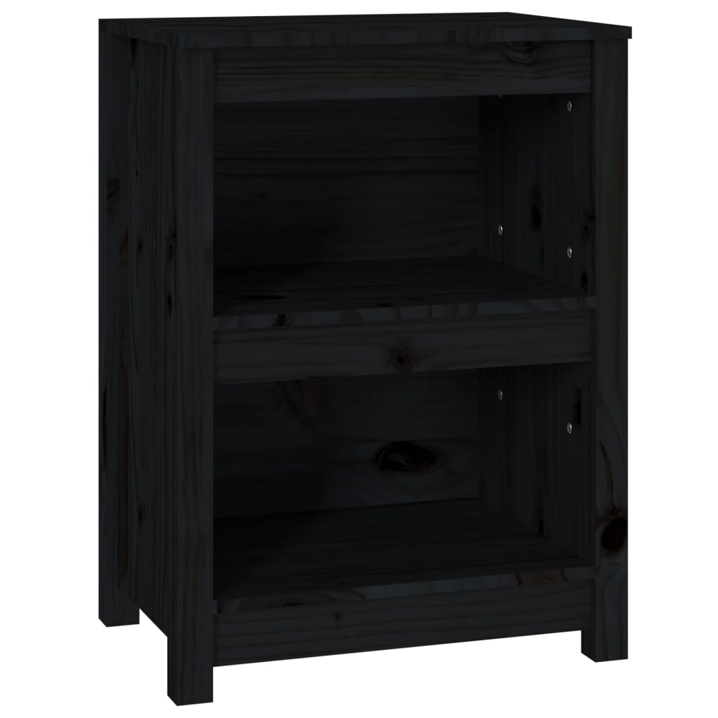 Book Cabinet Black 50x35x68 cm Solid Wood Pine