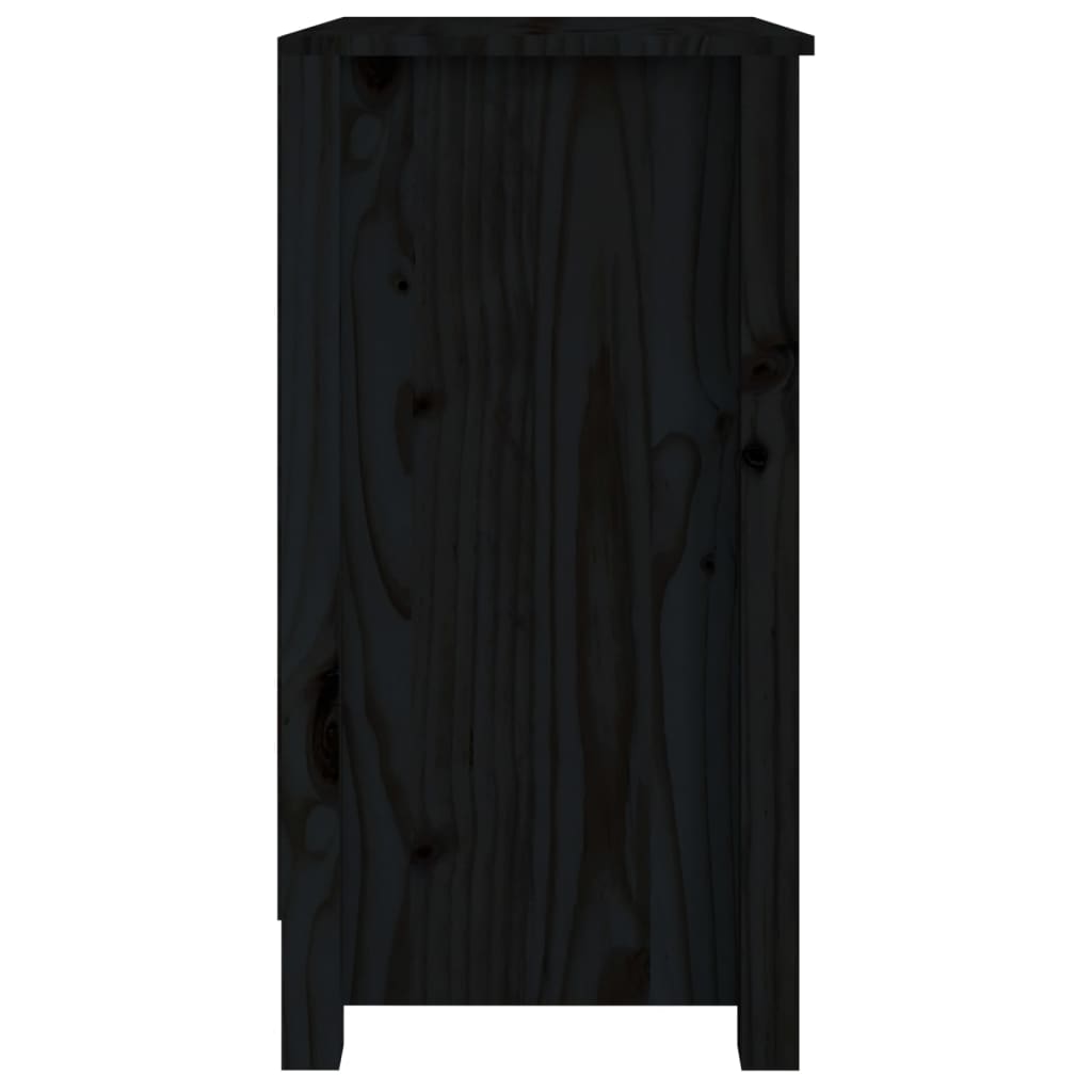 Book Cabinet Black 50x35x68 cm Solid Wood Pine