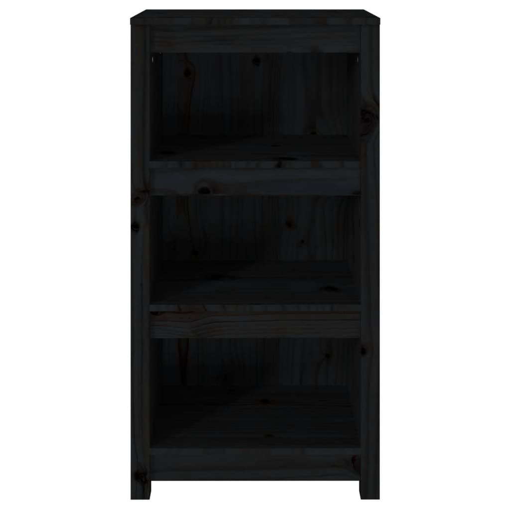 Book Cabinet Black 50x35x97 cm Solid Wood Pine