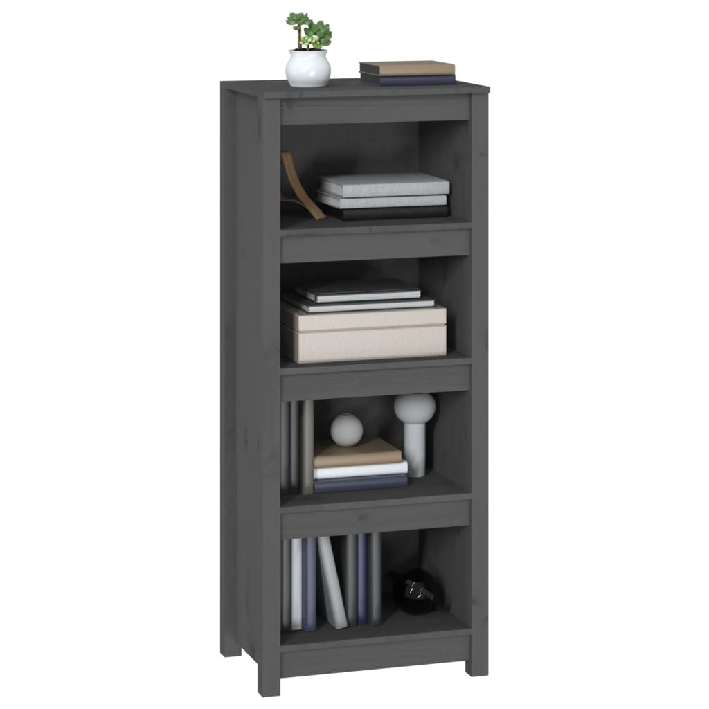 Book Cabinet Grey 50x35x125.5 cm Solid Wood Pine