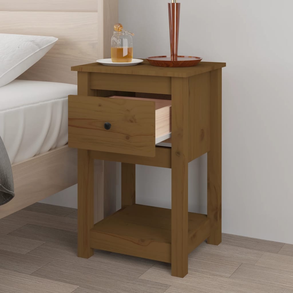 Bedside Cabinets 2 pcs Honey Brown 40x35x61.5cm Solid Wood Pine