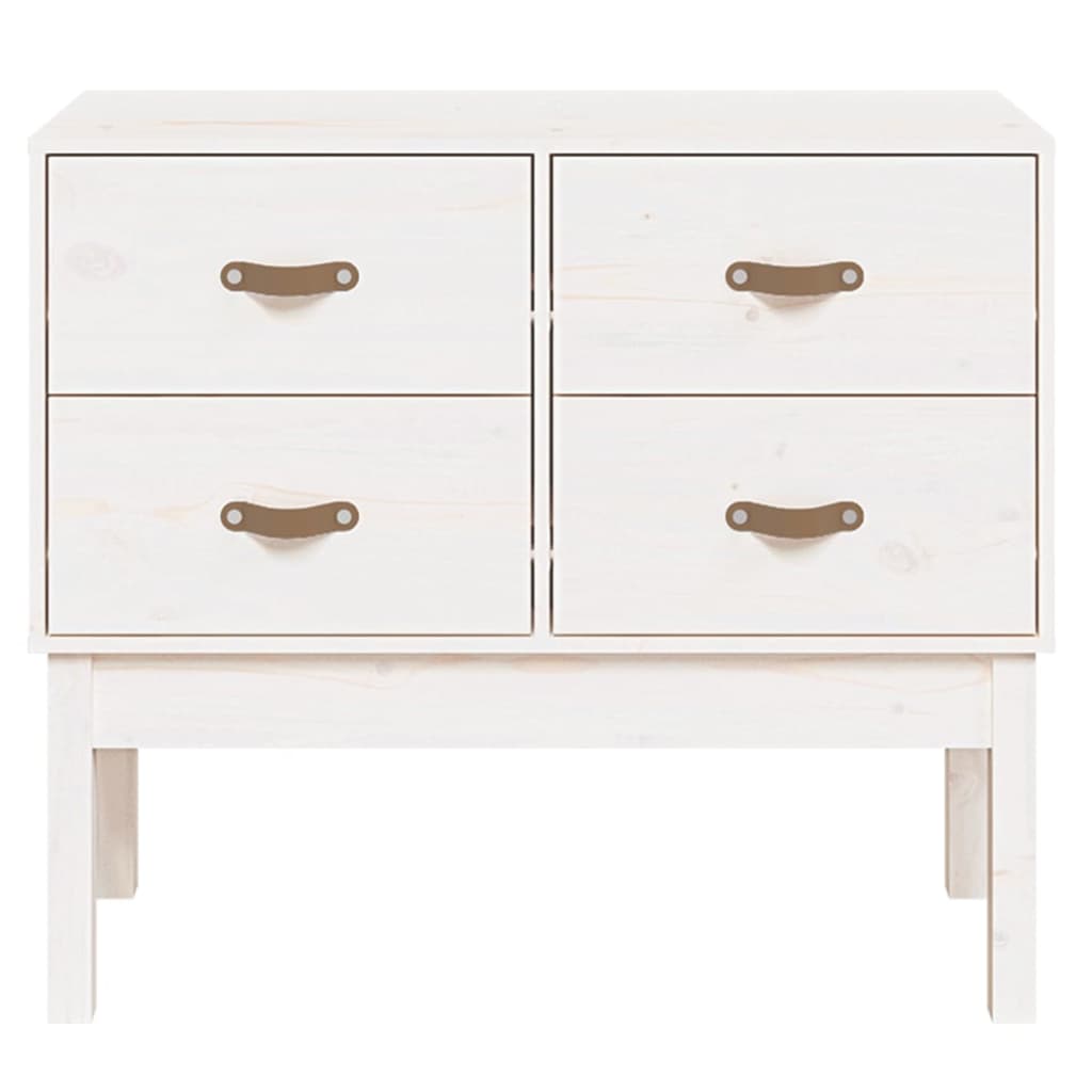 Console Cabinet White 90x40x78 cm Solid Wood Pine
