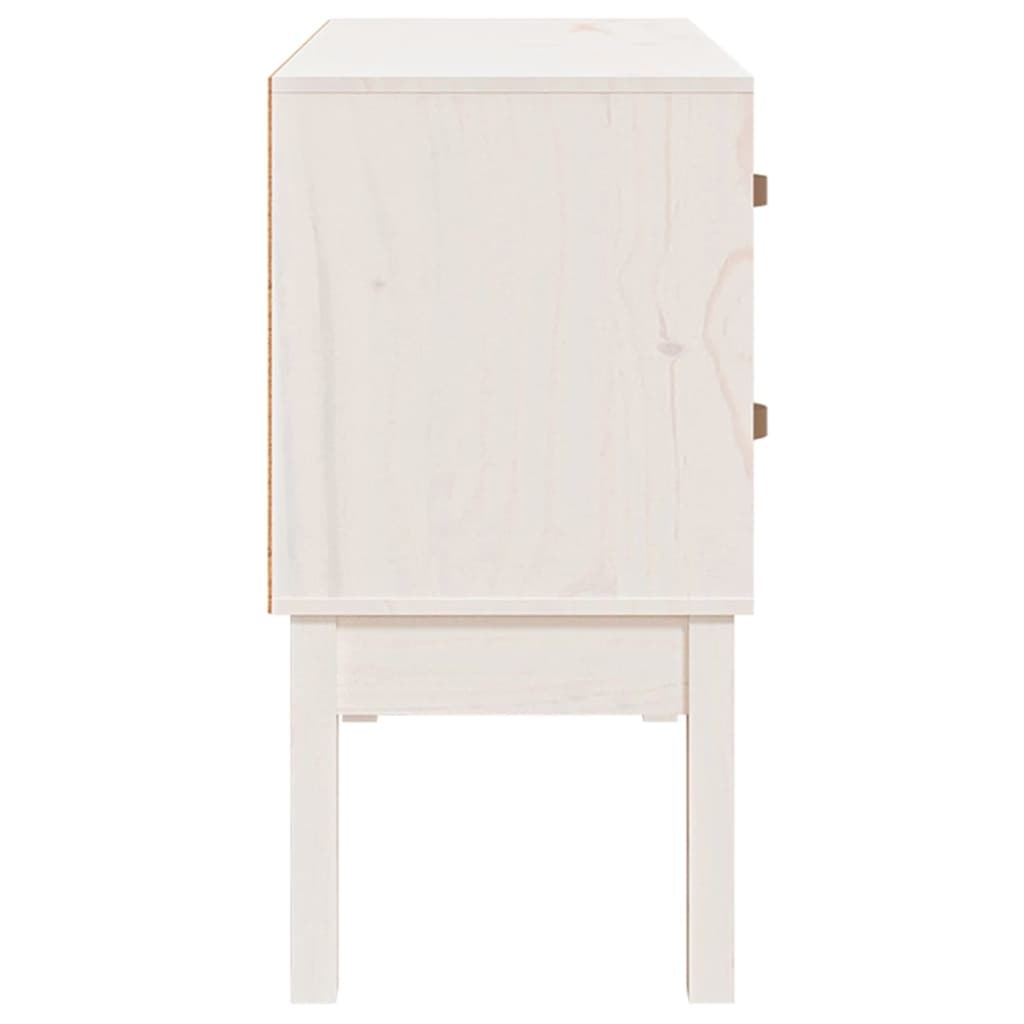 Console Cabinet White 90x40x78 cm Solid Wood Pine