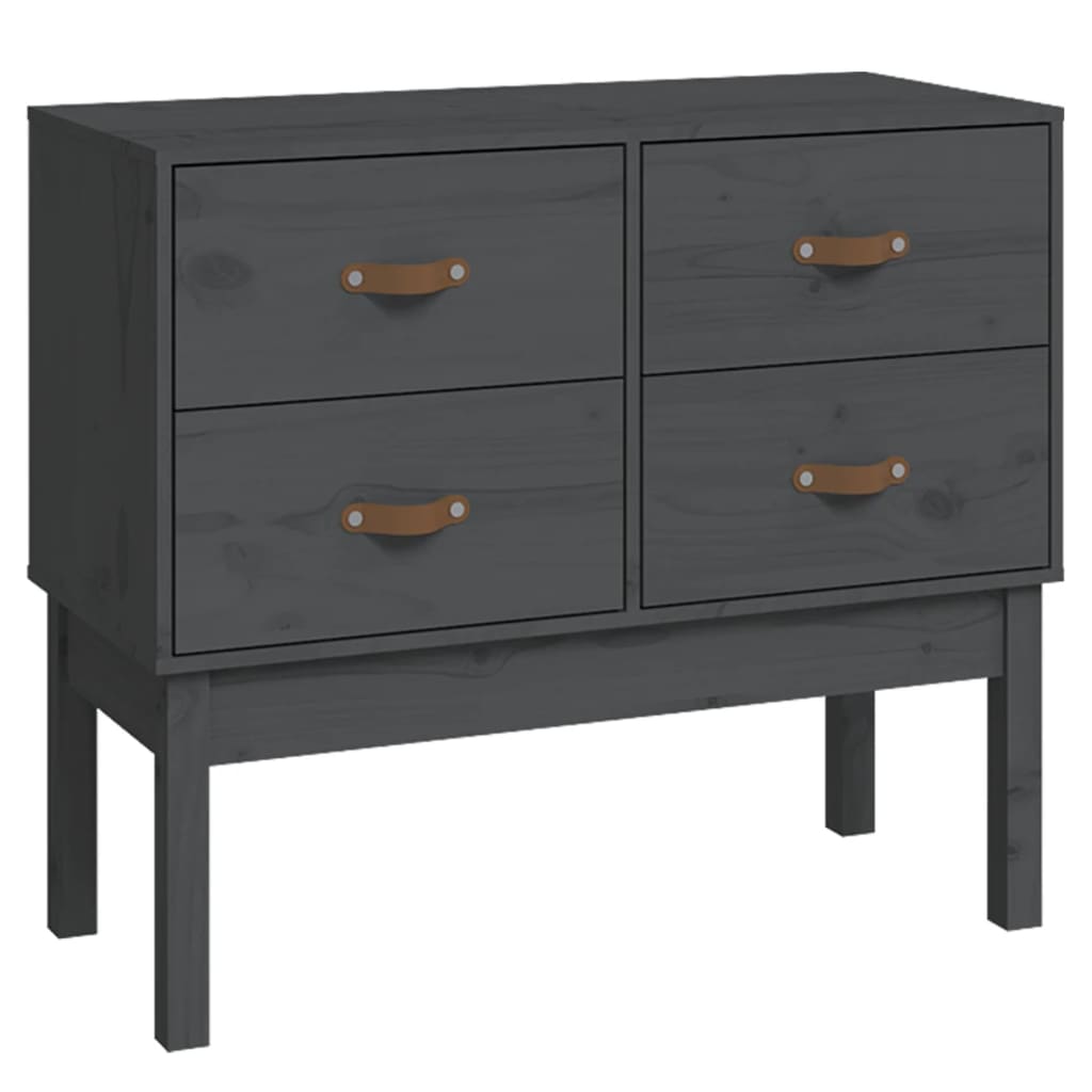 Console Cabinet Grey 90x40x78 cm Solid Wood Pine