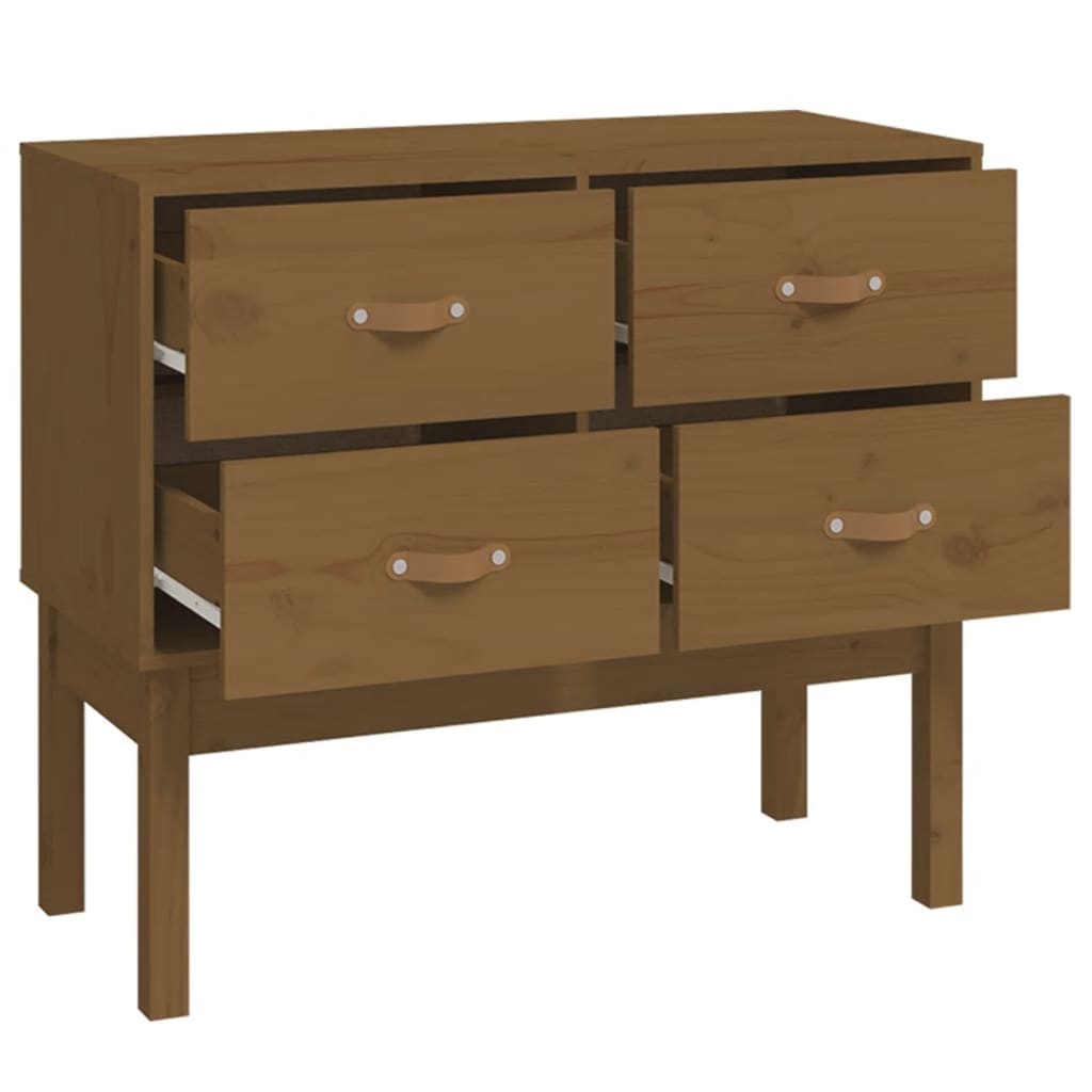 Console Cabinet Honey Brown 90x40x78 cm Solid Wood Pine