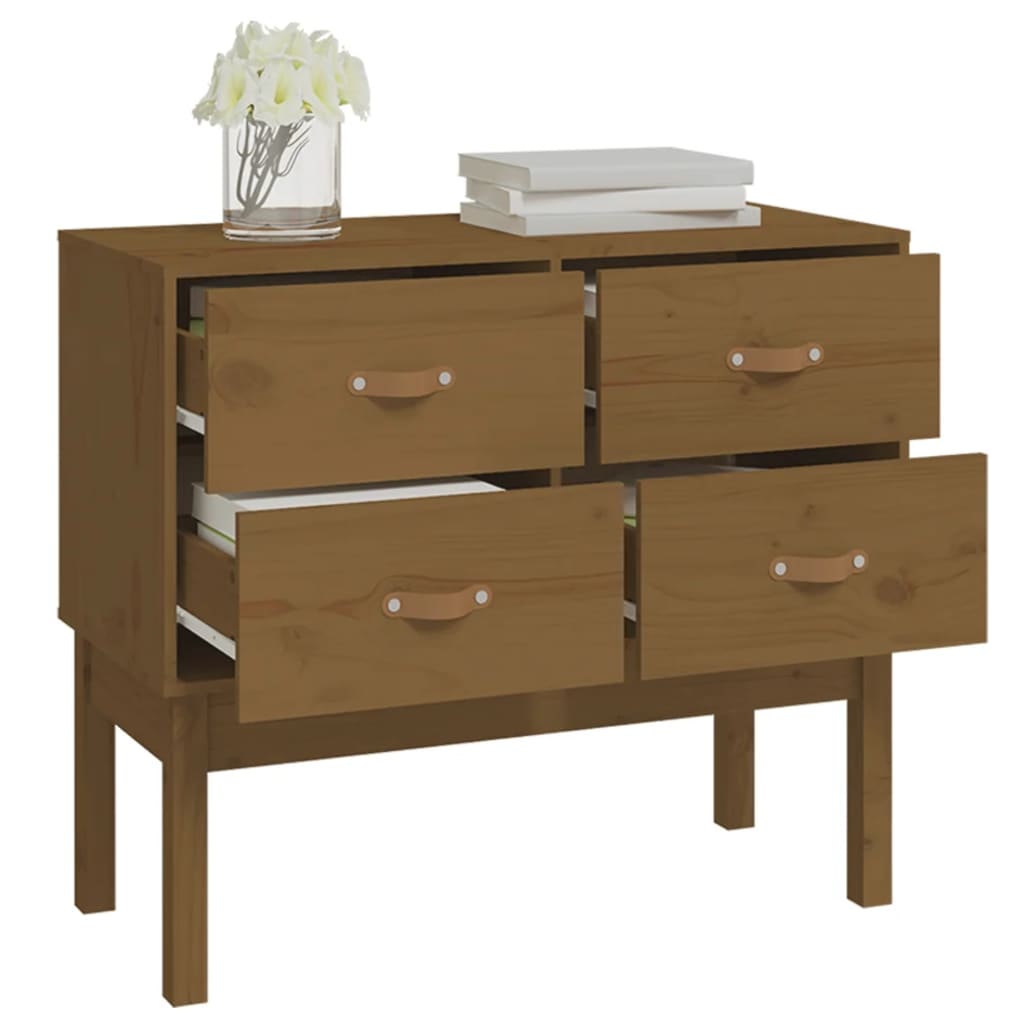 Console Cabinet Honey Brown 90x40x78 cm Solid Wood Pine