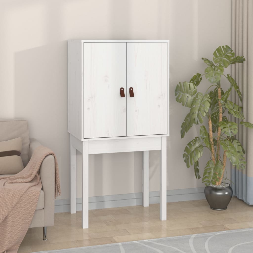 Highboard White 60x40x120 cm Solid Wood Pine