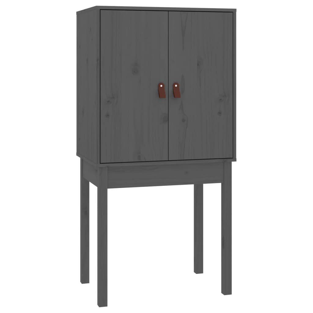 Highboard Grey 60x40x120 cm Solid Wood Pine